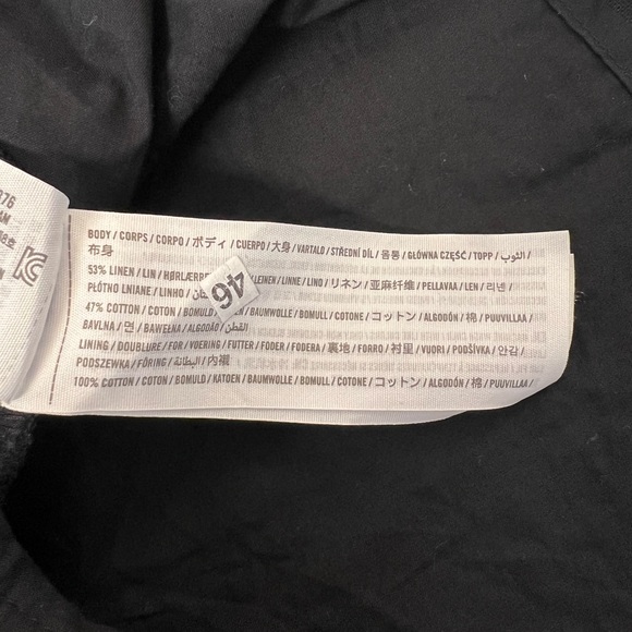 Abercrombie & Fitch Elegant High Neck Chic Linen Blend Mini Black Dress 📐MP - Picture 7 of 12